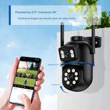 CAMARA DE SEGURIDAD CON DOBLE LENTE, VISIÓN NOCTURA, AUDIO Y MICRÓFONO